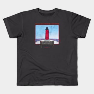 Milwaukee Pierhead Lighthouse • Yah Yah Milwaukee, WI! Kids T-Shirt